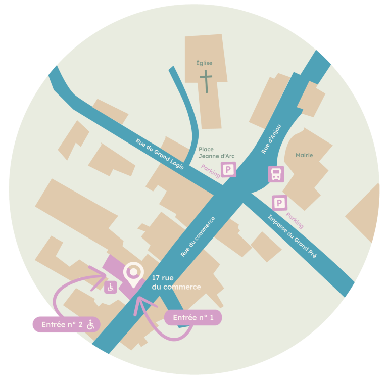 plan de situation du cabinet dentaire Villedieu-la-Blouère Maine-et-Loire Beaupreau-en-mauges